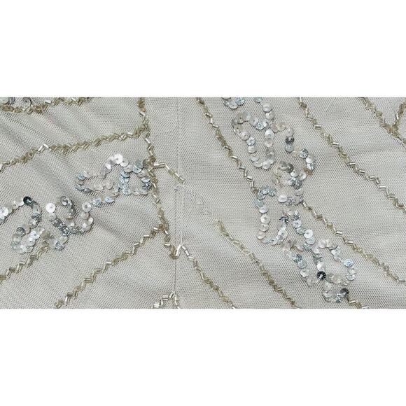 Adrianna Papell Biscotti Beaded Off-The-Shoulder Blouse Top Size 12 NEW - Picture 3 of 5